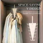 2 PC Multifunctional 360° Rotate Save Space V-Shaped Clothes Rack 12-Hook Design